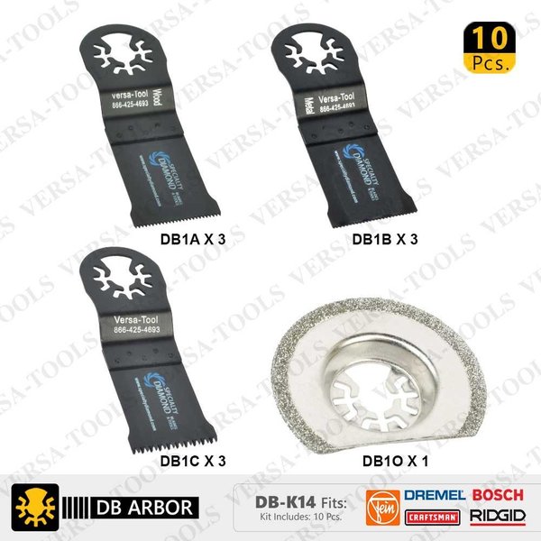 Versa Tool 10 PC Universal Oscillating Saw Blade (DB3A, 3B, 3C, 1O) DB-K14